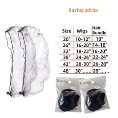 Votinu Elastic Hair Nets for Long Hair, 100 Pcs 48 Inches Extra Large Black I…