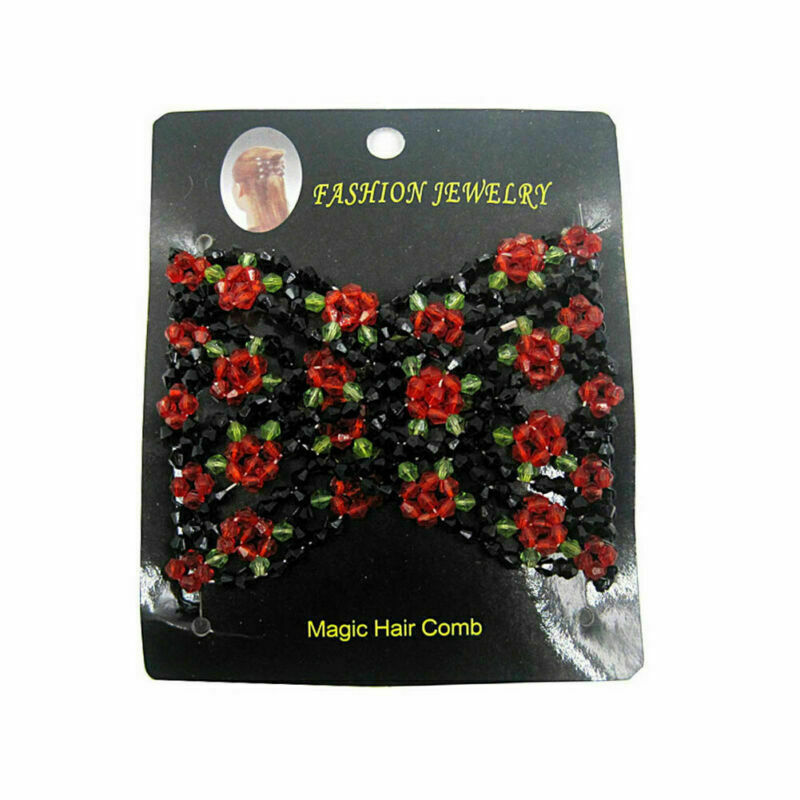 Women Double Hair Comb Clips Magic Beads Elasticity Clip Stretchy Wholesale HOT