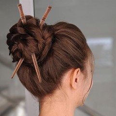 8PCS Wooden Hair Chopsticks Bamboo Hair Sticks Women Hair Pins Bun Holder
