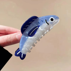 1Pcs Creative Ocean Sardine Hair Clip Cute Shark Texture Ponytail Holder Female