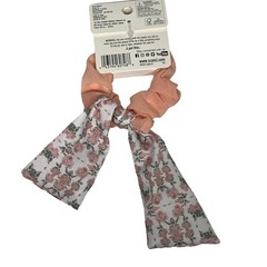 Scunci Orange Floral Scarf Scrunchie Womens Hair Accessory Boho Tie Casual NWT