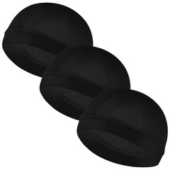 3Pcs Wave Cap Silky Elastic Band Caps Soft Breathable Hair Wrap Satin Sleeping S