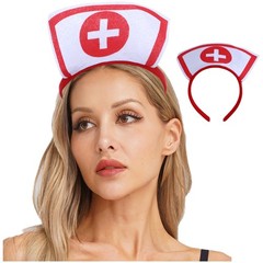 Women Girls Nurse Hat Headband Performance Character Fun Outfit Festival New
