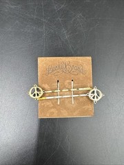 LUCKY BRAND! Peace Symbol Barrette Hair Pin Clip Gold And Silver Color Bobby Pin