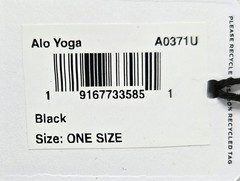 ALO Yoga Flocked Rhythm Scrunchie Black One Size New With Tag Free Shipping