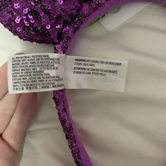 Disney Parks Purple Minnie Ears with Sequins and Green Bow Authentic trendy y2k