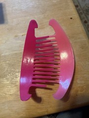 Vintage Banana Hair Comb Cincher Hair Clip Holder Hair Fork Pink 2 tone