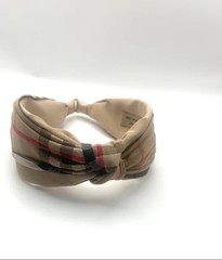 Burberry Signature Knotted Headband in Beige Nova Check