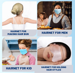 Black Hair Nets, 60 pcs Hair Nets for Food Service Workers, Invisible Nylon Hair
