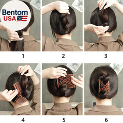 4 Pieces Elastic Beaded Magic Hair Comb Stretchy Double Comb Hair Fork Clips No