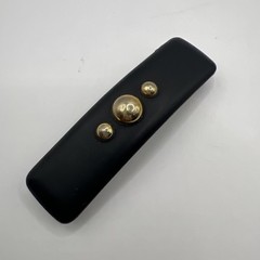 VTG French Hair Barrette Black W/ Gold Tone Buttons 3” Automatic Clasp