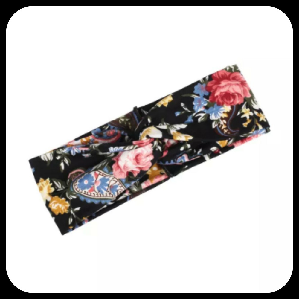 Flower & Paisley Boho Twist Knot Bow Wide Cotton Stretch Headband Turban(Choose)