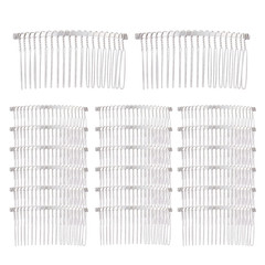 Lawie 20 Pack Bulk 20 Teeth Silver Metal Side Hair Combs Wire Twist Hair Clips W