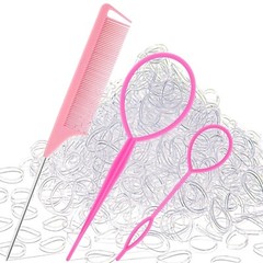 1000Pcs Hair Rubber Bands Soft Small Hair Elastics Girls Women 2pcs Tools 1 Comb
