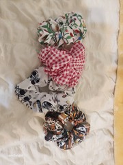 Colorful Print Patterned Scrunchies Set Of 4Add a pop of color to your Outfit