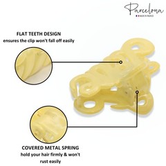 Parcelona French Love Small 2″ Celluloid Acetate Hair Claws for Women and Girls