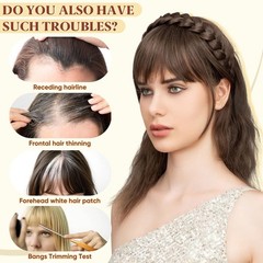 Wig with Bangs and Sideburns Trendy Braided Headband Hair Accessories for Women