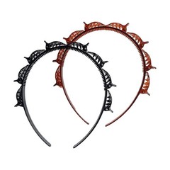 2Pcs Black and Brown Double Bangs Hairstyle Hairpin Headband With 8 Small Cli…