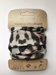 BROWN LEOPARD medium headband by Karma Gifts boho bandeau natural life cat full