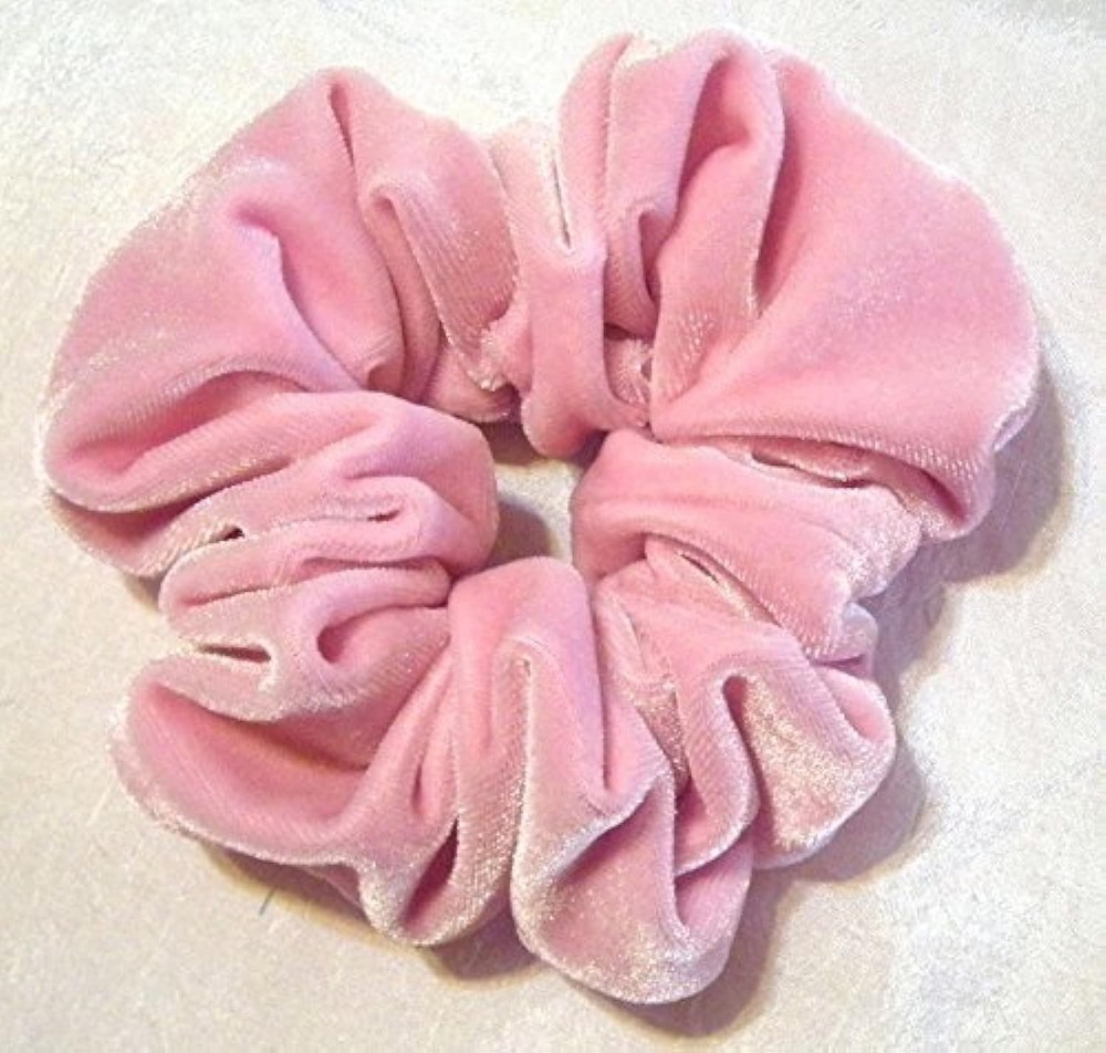 Pink Velvet Hair Scrunchy-Regular