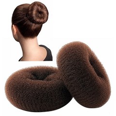 ClothoBeauty Extra Large Ring Style Bun Shaper for 2 Count (Pack of 1), Brown