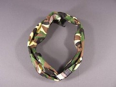 Green Camo camouflage long tie wrap turban twist fabric headband head scarf