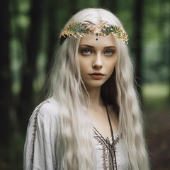 Fairy Flower Crown Even Headband Floral Headpiece Woodland Forest Circlet for Wo