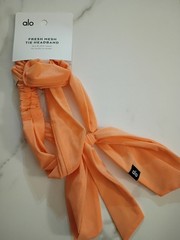 Alo Yoga Fresh Mesh Tie Headband One Size, Cantelope NWT