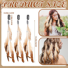 12 Pcs Clip in Hair Feathers Extensions for Women Colored Boho Feather Hair Clip