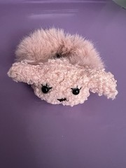 Teddy Bear Furry Plush Hair Tie Scrunchies Ponytail Pink
