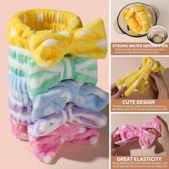 Teenitor 5pcs Makeup Headband with Removable Bow, Spa Headband for Washing Face