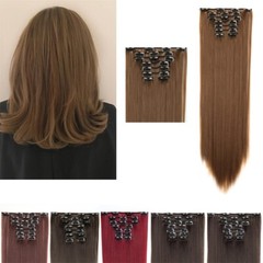 NATRAL 8pcs Real Full Head Thick Clip in Like Human Hair Extensions New Style US