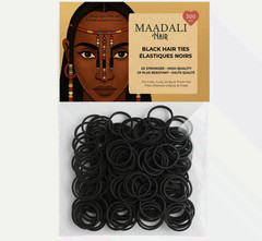 300x Small Black Natural Rubber Bands Strong Durable Thick Curly Afro Hair Ties
