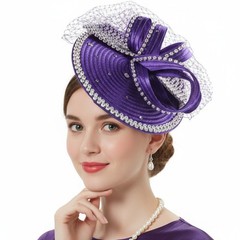 Cocktail Hat Multicolor Kentucky Derby Hats Tea Party Hat Rhinestone Headdress