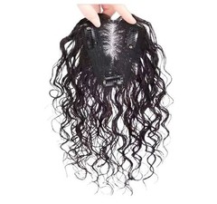 3.5″x4″Thin Swiss 100% human hair wavy hair topper With/No Bang for women 10″