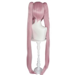 Two Piece 40 inch Long Pink Clip In teased hair cosplay costume stage ponytail
