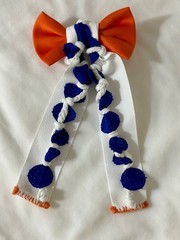 Artisanal Bow Accessory | Orange Blue White OOAK