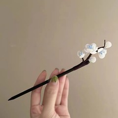 Flower Hairpin Wooden Bun Pin Women Traditional Chinese Hanfu Qipao Hair