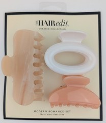The Hair Edit Modern Romance Claw Clip Set Multi-Size 3pc. Set