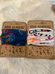 Lot of 2 Natural Life Boho Bandeau Multicolor 2 pcs Hair Accessories