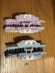 Crochet Flower Claw Clips Granny Squares pair of 2 (light blue and lavender)