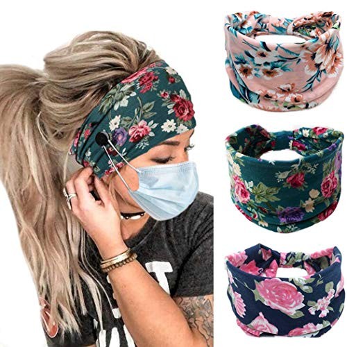 Boho Button Headband Wide Stretchy Daily Use Knotted Headwear Sport Athletic J
