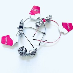 BowKnot Headband Alice Band Hoop Zebra Print Rhinestone Grosgrain Hair Bow