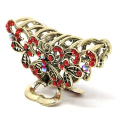 NEW Large elegant rhinestones crystal metal butterfly design hair claw clip jaw