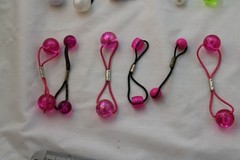 Vintage Ponytail Holders Knocker Ball Style Bead Lot of 47 Hair Ties Goody