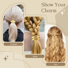 6Pcs Gold Hair Ties – 3 Styles Gold Hair Accessories for Women & Girls, Elegant