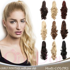OneDor 20″ Long Curly Hair Synthetic Claw Clip Drawstring Ponytail Extensions