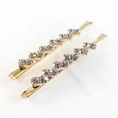 Simple Bobby Pin Rhinestone Crystal Hair Clip Hairpin Elegant Wedding Gold B26