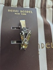 Henri Bendel Swarovski Crystal Green Silver Bee Hair Clip BNWT