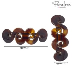 French Swirl Medium Tortoise Shell Celluloid Hair Clip Barrette – 3 Inches